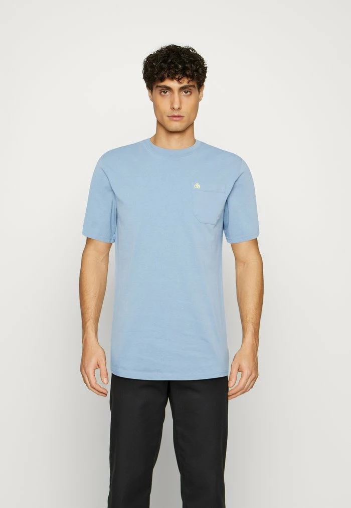Scotch & Soda REGULAR FIT SHORT SLEEVED WITH CHEST POCKET - T-shirt Basique - Fifties Blue 1 Scotch & Soda REGULAR FIT SHORT SLEEVED WITH CHEST POCKET - T-shirt Basique - Fifties Blue