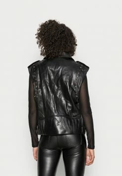 Scotch & Soda BIKER GILET WITH STUDS - Veste Sans Manches - Black -Scotch & Soda Soldes 00caa81a2ef04937a460c56a16e671fd