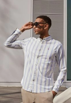 Scotch & Soda SLIM FIT OXFORD - Chemise - Beige/dark Blue -Scotch & Soda Soldes 04a5b9542b0c4a9793431d6d0b8e18a4