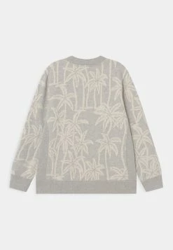 Scotch & Soda REGULAR FIT PALM INTARSIA - Sweatshirt - Light Grey -Scotch & Soda Soldes 06ce39f3729a4e3b8ac859ffd6694bea