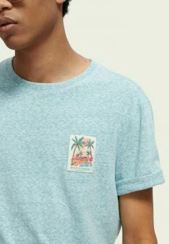 Scotch & Soda REGULAR FIT - T-shirt Imprimé - Pool Melange -Scotch & Soda Soldes 083dce728d194951b73c2182574541dc