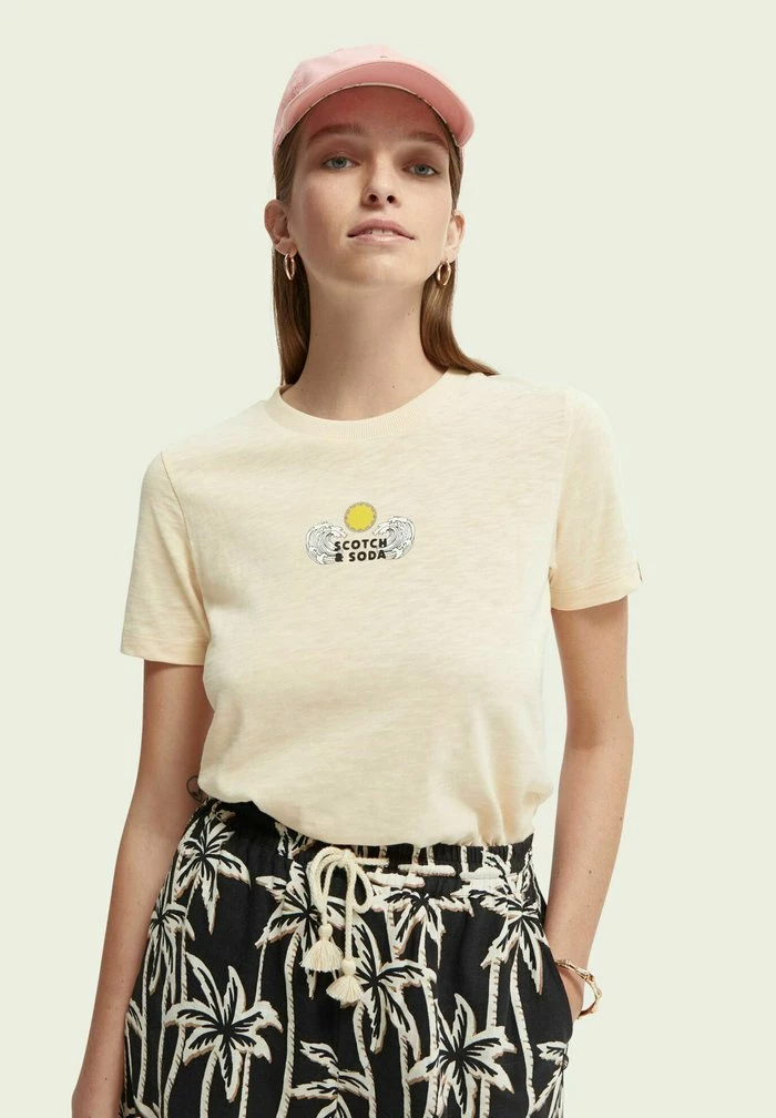 Scotch & Soda REGULAR FIT - T-shirt Imprimé - Peach 1 Scotch & Soda REGULAR FIT - T-shirt Imprimé - Peach