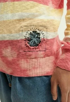 Scotch & Soda STRIPED SWEATER WITH BLEACH TIE-DYE - Pullover - Combo A -Scotch & Soda Soldes 09712776171d4e2683d19fda51d41e01