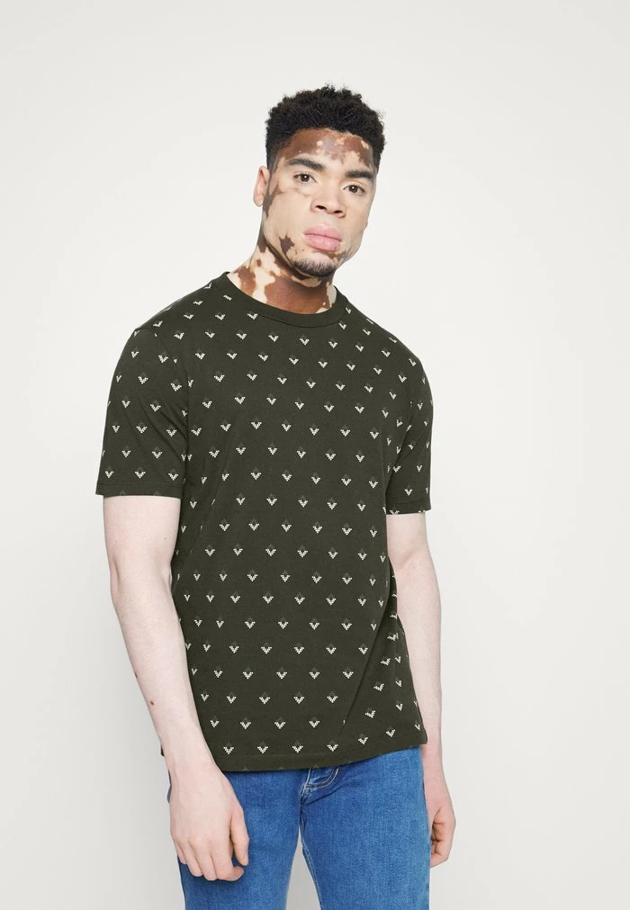 Scotch & Soda EASY CREW NECK TEE - T-shirt Imprimé - Khaki 1 Scotch & Soda EASY CREW NECK TEE - T-shirt Imprimé - Khaki