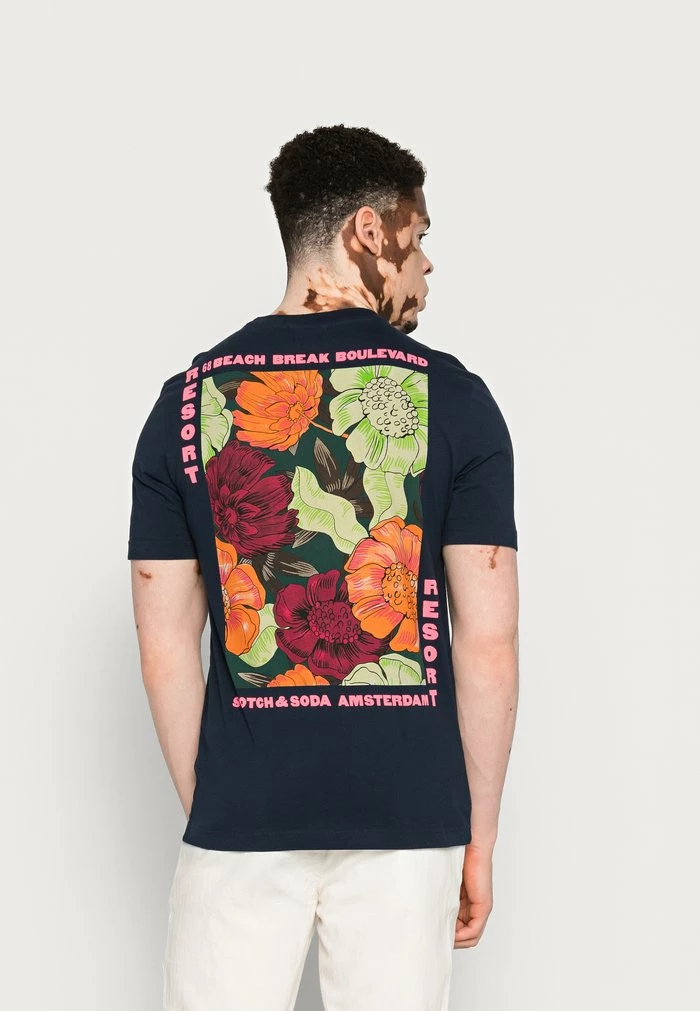 Scotch & Soda GRAPHIC CREWNECK - T-shirt Imprimé - Navy 1 Scotch & Soda GRAPHIC CREWNECK - T-shirt Imprimé - Navy