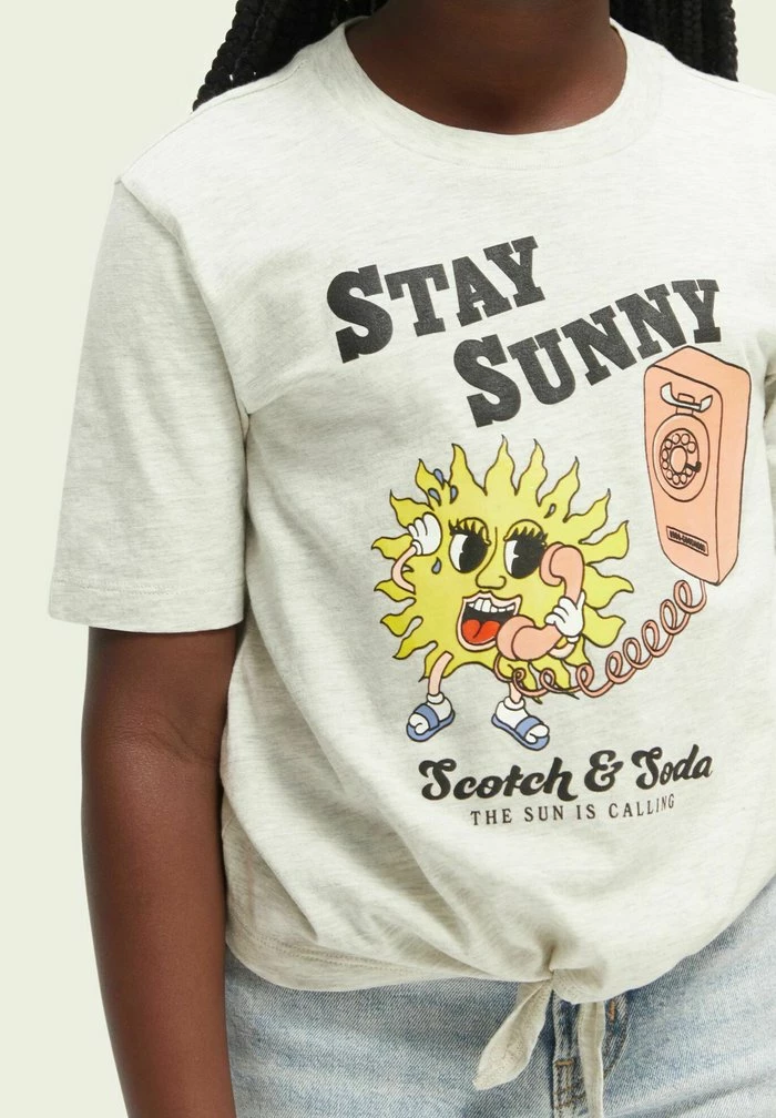 Scotch & Soda T-shirt Imprimé - Grey Melange 4 Scotch & Soda T-shirt Imprimé - Grey Melange – Image 4