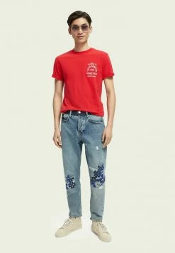 Scotch & Soda REGULAR FIT ARTWORK - T-shirt Imprimé - Red