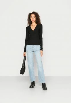 Scotch & Soda LONG SLEEVED BLENDWRAPOVER - T-shirt à Manches Longues - Black -Scotch & Soda Soldes 111904994ba24f04863bbbadd29e139c