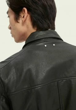 Scotch & Soda Veste En Cuir - Utility Green -Scotch & Soda Soldes 11a08ec44a8745248f1668e41470d45b