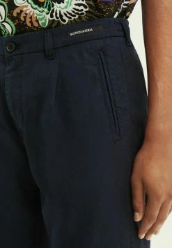 Scotch & Soda PLEATED SLIM-FIT - Pantalon Classique - Night -Scotch & Soda Soldes 1575703d2db647b5b26d9e6d8c1fc33f