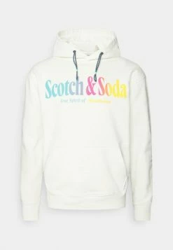 Scotch & Soda COLOURFUL ARTWORK HOODED - Sweatshirt - Denim White