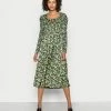 Scotch & Soda PRINTED SLEEVED MIDI DRESS WITH SMOCKING - Robe De Jour - Combo