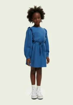 Scotch & Soda RUFFLED BALLOON SLEEVED  - Robe De Jour - Quilt Blue