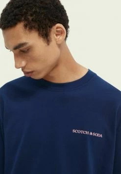 Scotch & Soda UNISEX GRAPHIC LONG-SLEEVED - T-shirt à Manches Longues - Americana Blue -Scotch & Soda Soldes 1a2182f462cf4b568fbca203489fa761