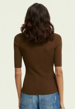 Scotch & Soda SLIM-FIT SHORT-SLEEVED - Polo - Moss Brown -Scotch & Soda Soldes 1a2f2a6a501643af8b60b55d7b6ffa35