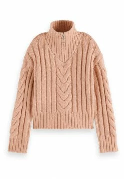 Scotch & Soda HALF-ZIP CROPPED - Pullover - Petal Melange -Scotch & Soda Soldes 1aa62e33740340dab48c2db772c54b18