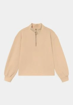 Scotch & Soda HALF-ZIP VOLUMINOUS-SLEEVED - T-shirt à Manches Longues - Vanilla