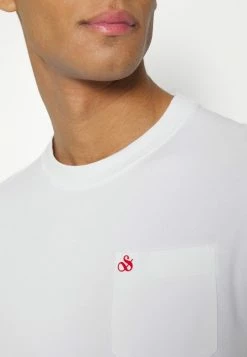 Scotch & Soda REGULAR FIT SHORT SLEEVED WITH CHEST POCKET - T-shirt Basique - White -Scotch & Soda Soldes 1b7f52b0c17141f6bc833dbb7534ece4
