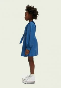 Scotch & Soda RUFFLED BALLOON SLEEVED  - Robe De Jour - Quilt Blue -Scotch & Soda Soldes 1cddb99052204148b07b15da925b9fbd