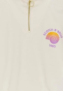 Scotch & Soda BOXY FIT WITH HALF ZIP NECKLINE AND PRINTED ARTWORKS - Sweatshirt - Off White -Scotch & Soda Soldes 1e29abb8f2c4447a92d7393a44693634