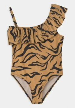 Scotch & Soda ALL OVER PRINTED RUFFLED - Maillot De Bain - Gold-coloured/black