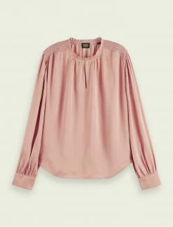 Scotch & Soda SMOCKED AND RUFFLED - T-shirt à Manches Longues - Desert Pink -Scotch & Soda Soldes 1eb1678b41a64a17a5be169de6e02649
