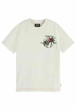 Scotch & Soda RELAXED FIT - T-shirt Imprimé - Ecru