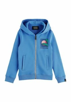 Scotch & Soda Sweat à Capuche Zippé - Azure -Scotch & Soda Soldes 20b31b500dc24a9197b9c0ed019288ff