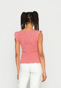 Scotch & Soda SEERSUCKER CHECK SMOCKED TOP - Blouse - Light Red -Scotch & Soda Soldes 218cf2c99d904115a3ed0b2396f8a9dc