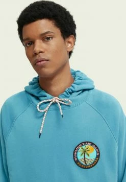 Scotch & Soda RELAXED FIT - Sweat à Capuche - Pool -Scotch & Soda Soldes 23a31addcde14bdfa0b52660eb6ab9e2