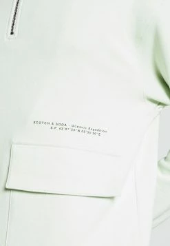 Scotch & Soda HALF ZIP WITH SUBTLE CONTRAST DETAILS - Sweatshirt - Seafoam -Scotch & Soda Soldes 2440254150d940738bbbadc9534da8ad