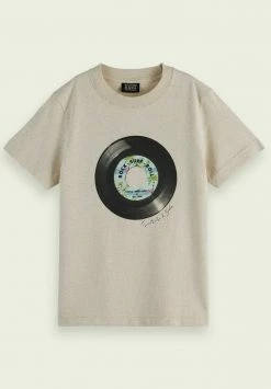 Scotch & Soda RELAXED FIT - T-shirt Imprimé - Ecru Melange