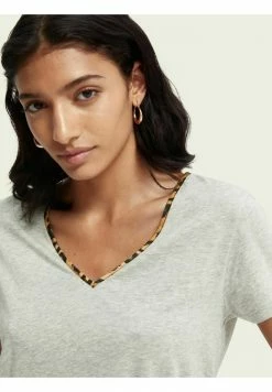 Scotch & Soda T-shirt Basique - Grey Melange -Scotch & Soda Soldes 25108aca547a466ca42818cc361fb00c