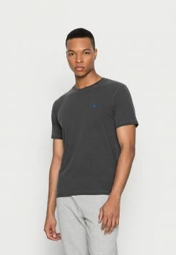 Scotch & Soda GARMENT DYED CREWNECK TEE WITH EMBROIDERY LOGO - T-shirt Basique - Black