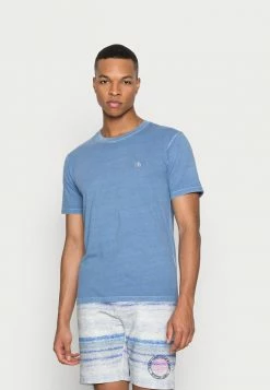 Scotch & Soda GARMENT DYED CREWNECK TEE WITH EMBROIDERY LOGO - T-shirt Basique - Blue