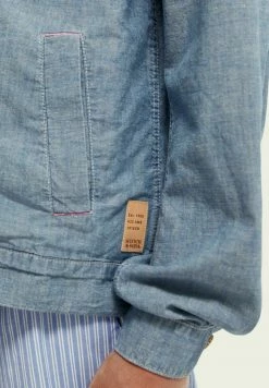 Scotch & Soda CHAMBRAY HARRINGTON WORKER - Veste En Jean - Blue -Scotch & Soda Soldes 2782fb31c2104c3cb8d5e10d167b8bae