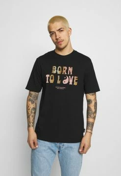 Scotch & Soda BORN TO LOVE ARTWORK TEE UNISEX - T-shirt Imprimé - Black