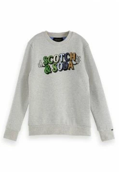Scotch & Soda DOUBLE FACED WITH ARTWORK - Sweatshirt - Grey Melange -Scotch & Soda Soldes 308c27175f434db8a93432b96114dbbe