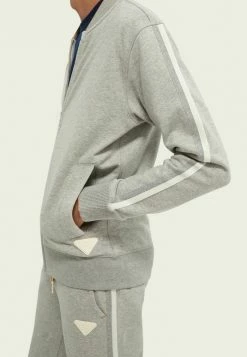 Scotch & Soda Sweat à Capuche Zippé - Grey Melange -Scotch & Soda Soldes 30c90970a4a14101885a7a1336cee961