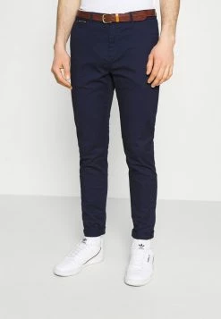 Scotch & Soda BELTED CHINO - Chino - Navy