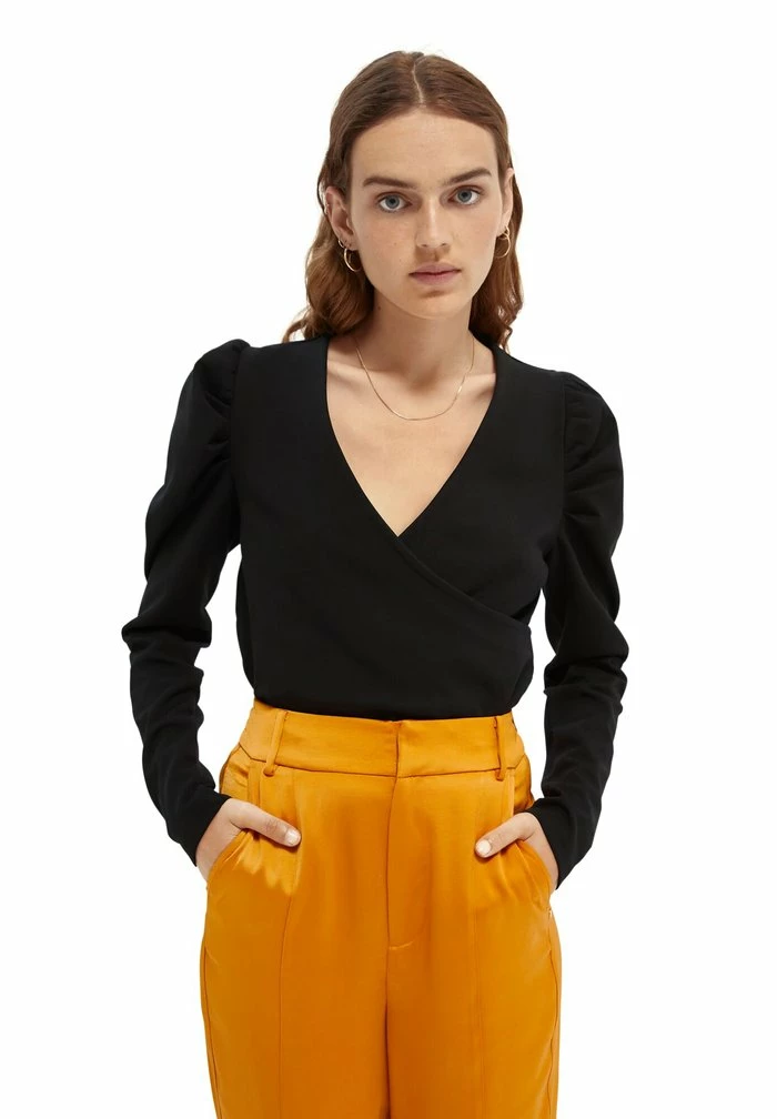 Scotch & Soda WRAPOVER - Sweatshirt - Black 1 Scotch & Soda WRAPOVER - Sweatshirt - Black