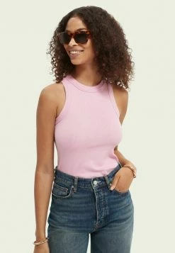 Scotch & Soda MERCERIZED RACER - Débardeur - Memphis Pink