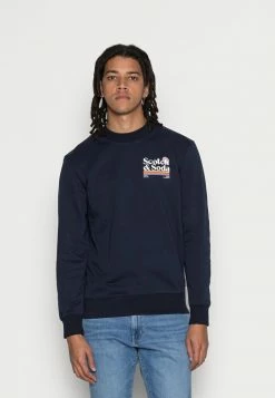 Scotch & Soda LOGO ARTWORK FELPA - Sweatshirt - Dark Blue