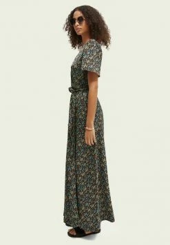 Scotch & Soda PRINTED - Robe Longue - Black -Scotch & Soda Soldes 38a3caf557614221bb2926e565887c46