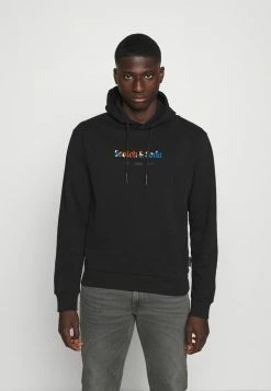 Scotch & Soda HOODED WITH CHEST ARTWORK - Sweatshirt - Black