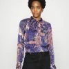 Scotch & Soda SHEER RECYCLED RUFFLE - Blouse - Dark Blue