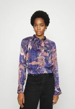 Scotch & Soda SHEER RECYCLED RUFFLE - Blouse - Dark Blue