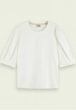 Scotch & Soda CROPPED WITH VOLUMINOUS SHORT SLEEVES - T-shirt Basique - Off White -Scotch & Soda Soldes 3e0d0593e2174463a25fabab788ecbad