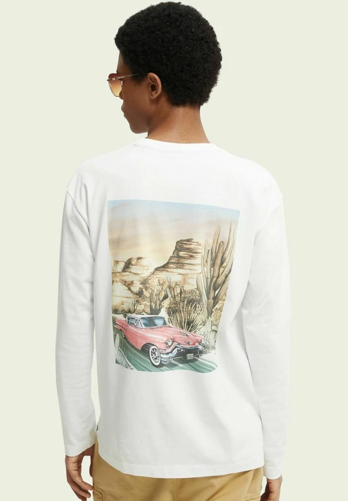 Scotch & Soda GRAPHIC - T-shirt à Manches Longues - Denim White 3 Scotch & Soda GRAPHIC - T-shirt à Manches Longues - Denim White – Image 3