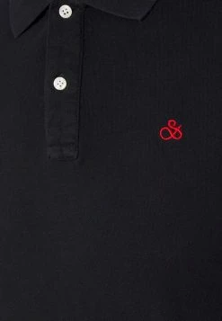 Scotch & Soda ORGANIC GARMENT DYE POLO - Polo - Black -Scotch & Soda Soldes 405a298cedd7406ba3cf547bb17ad534